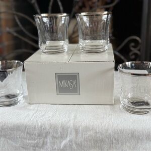 Mikasa Platinum Double Whiskey Glasses *RARE* NIB